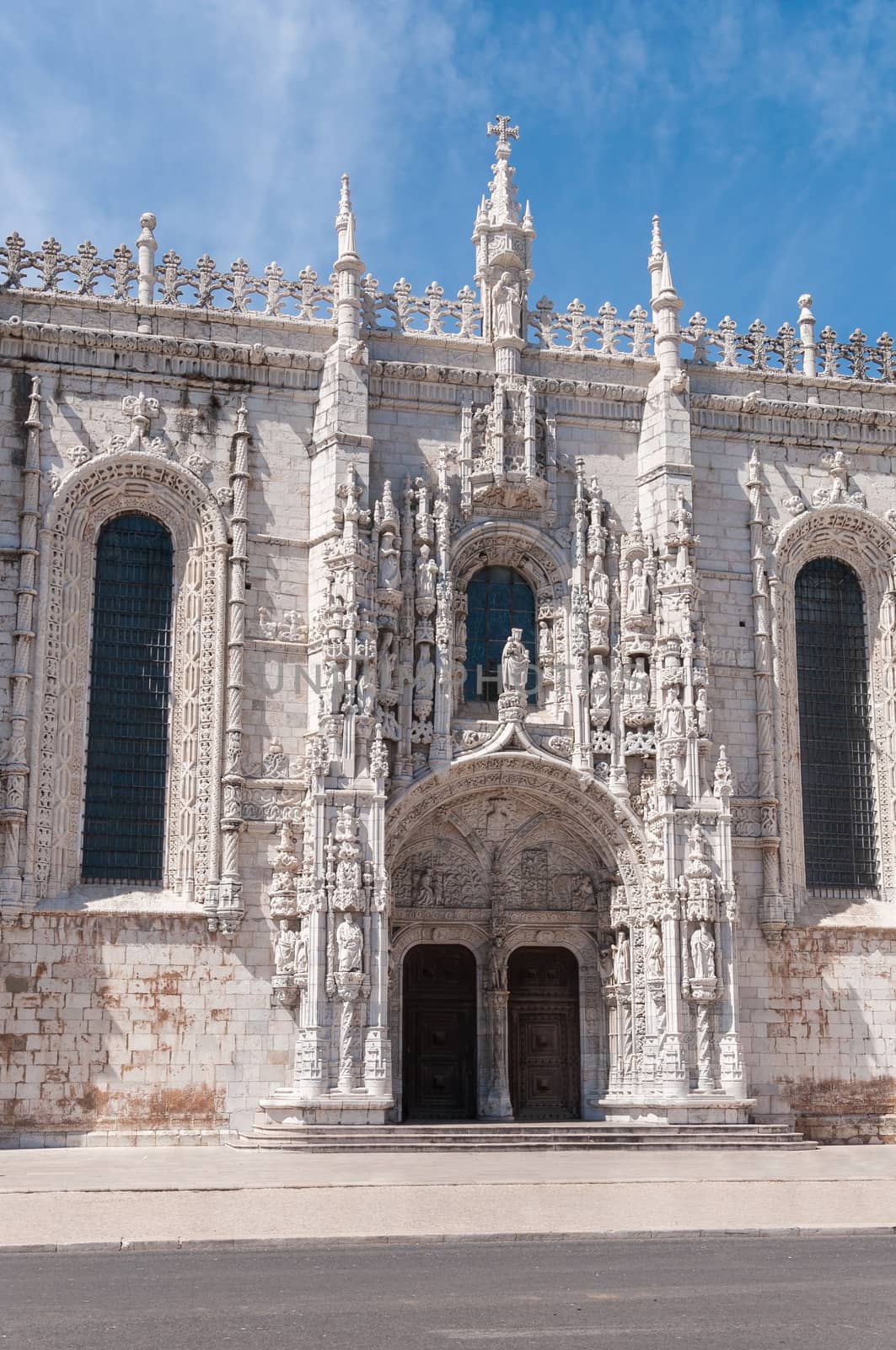 Architectural details of the main entrance of the Monastery of Jeronimos, Lisbon, Portugal