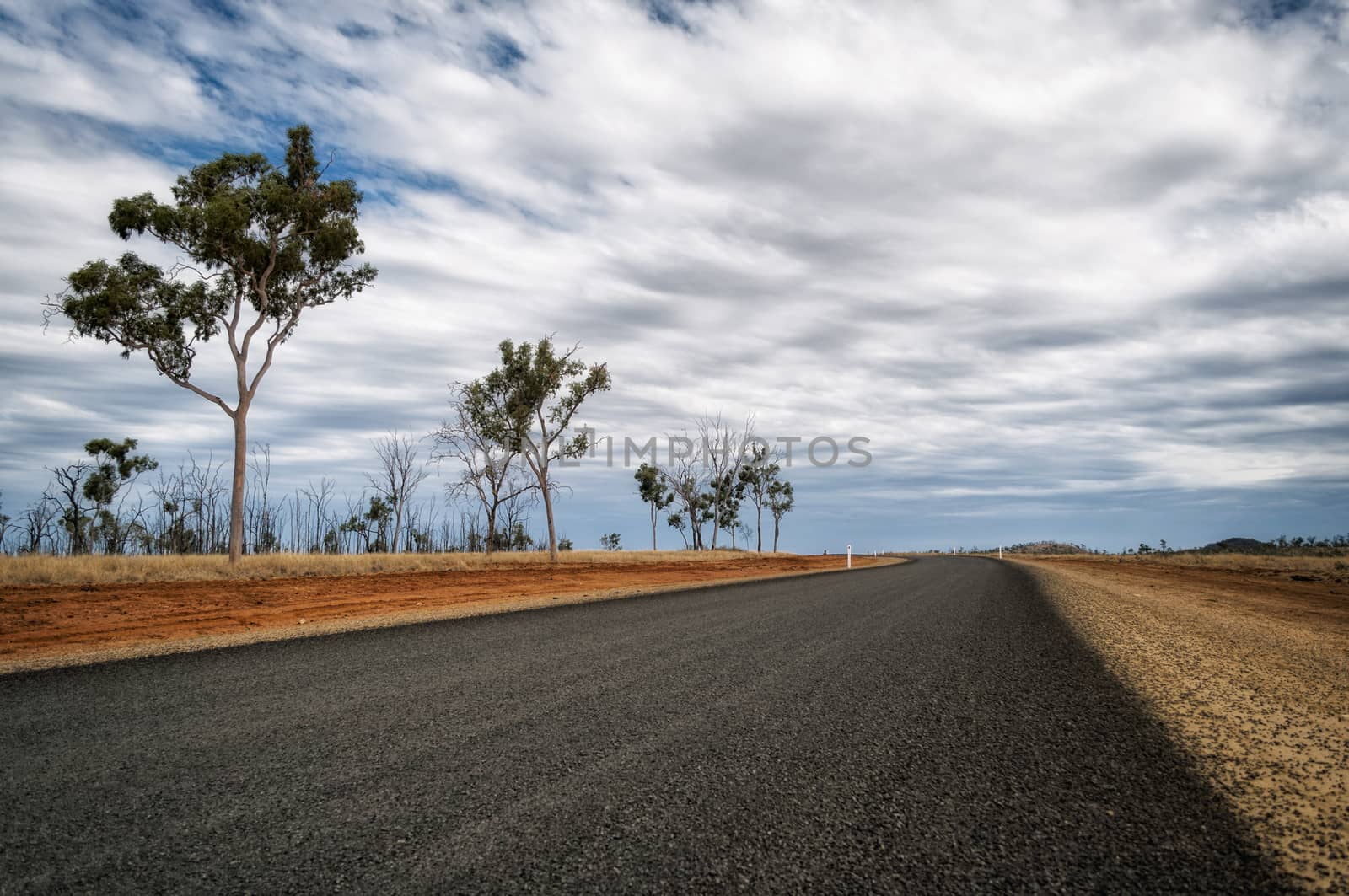 Landscape of a lonely road in New Wales, Australia