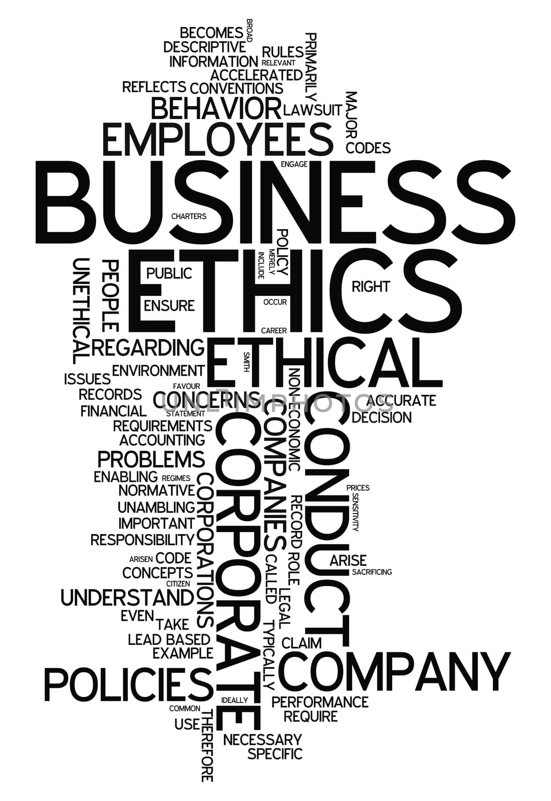 Word Cloud with Business Ethics related tags