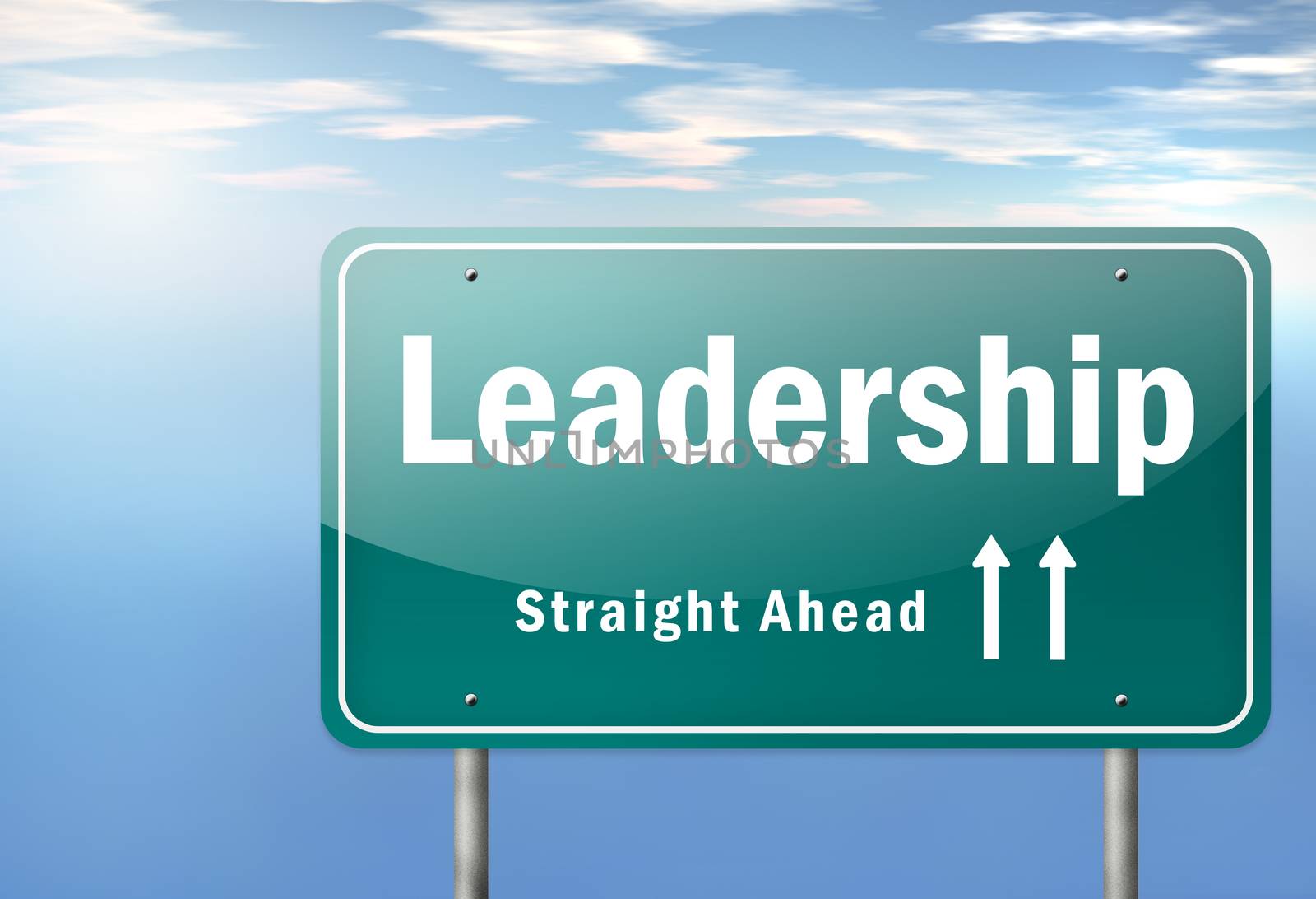 Highway Signpost with Leadership wording