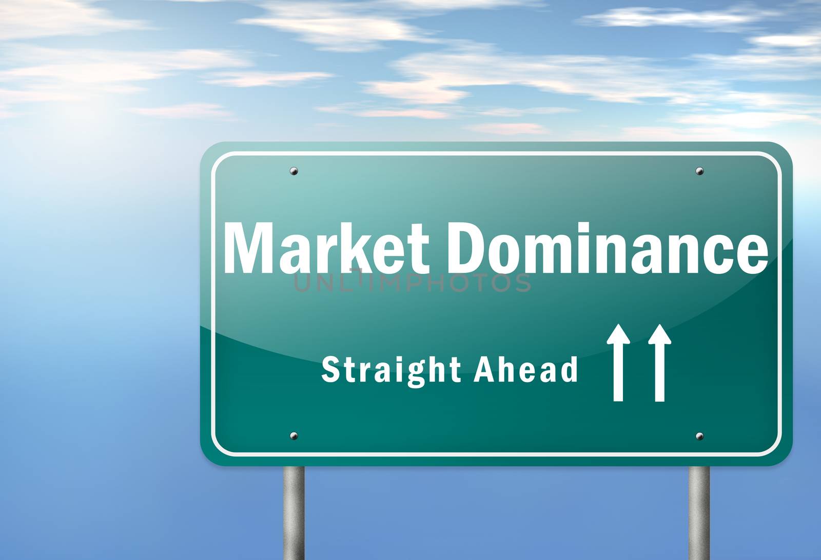 Highway Signpost with Market Dominance wording