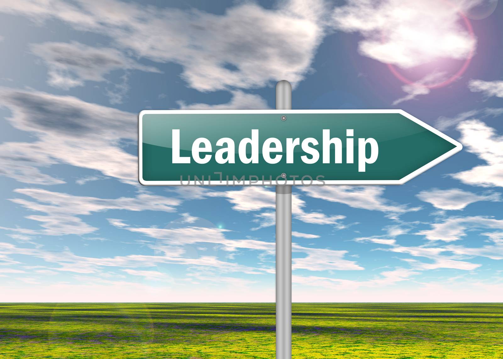 Signpost with Leadership wording