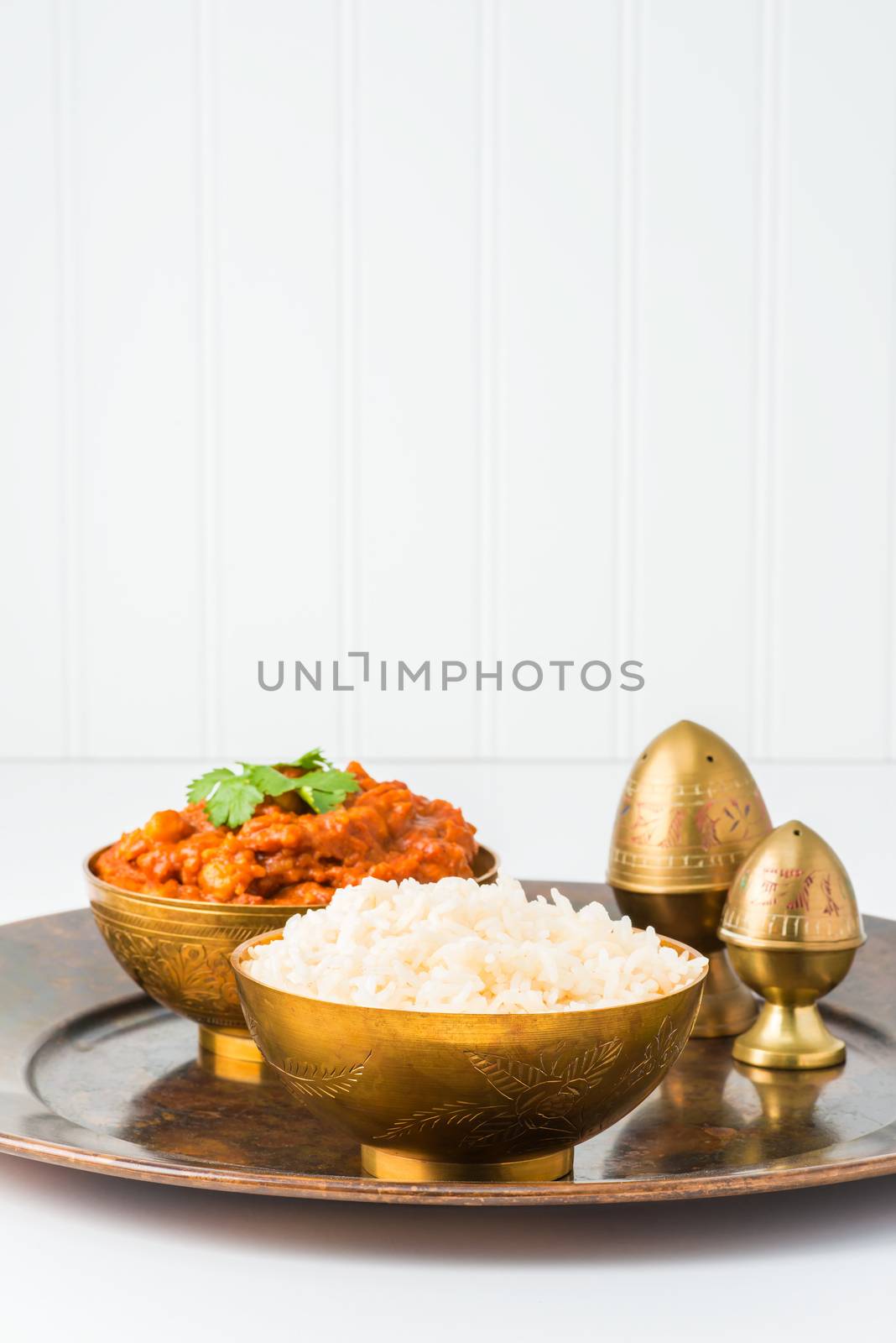 Basmati rice is part of a traditional Indian meal.