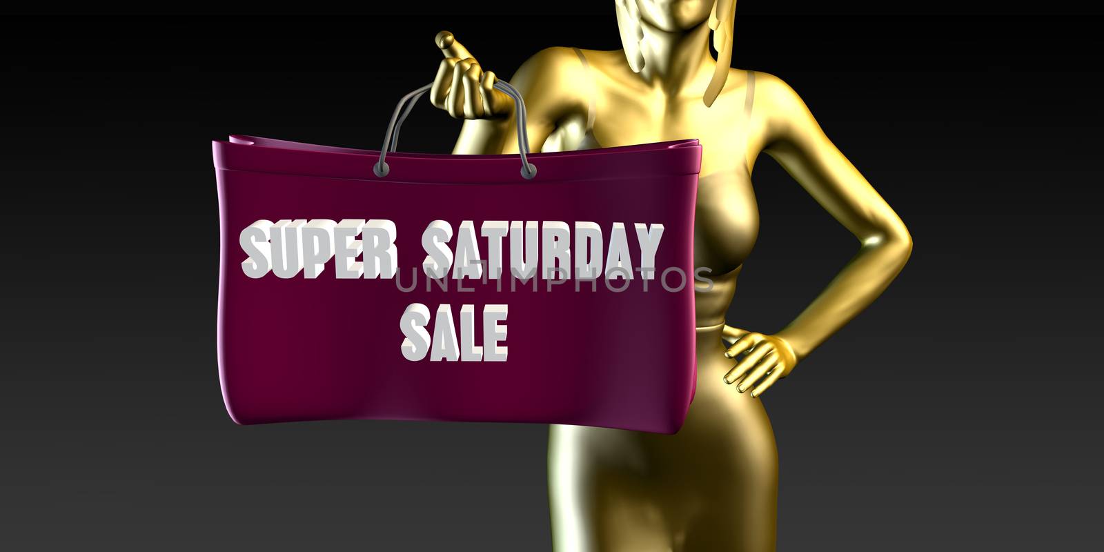 Super Saturday Sale with a Lady Holding Shopping Bags