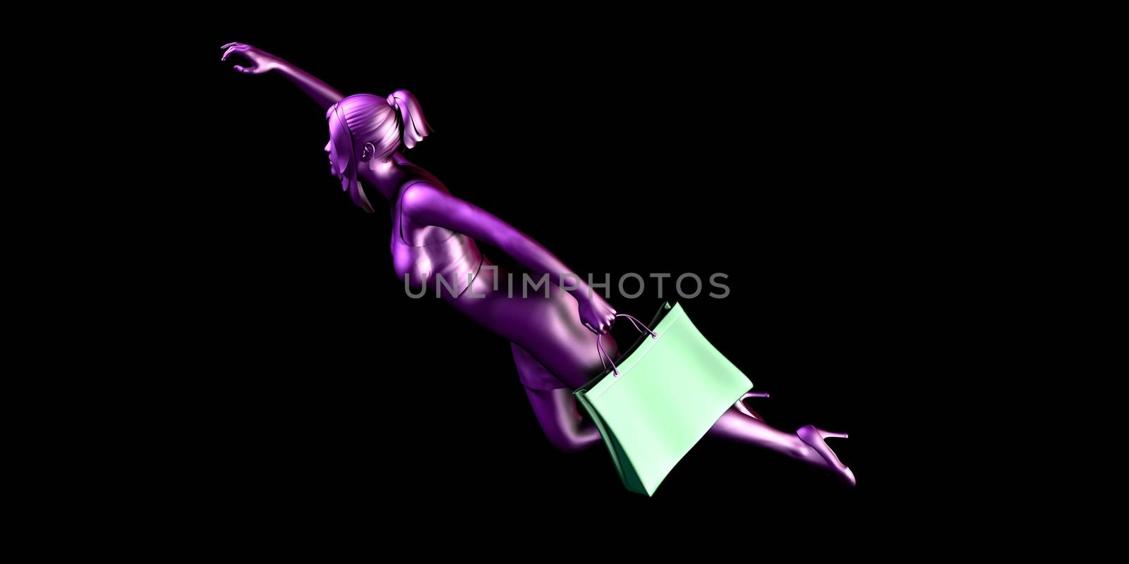 Female Shopper Rushing for a Sales Promotion
