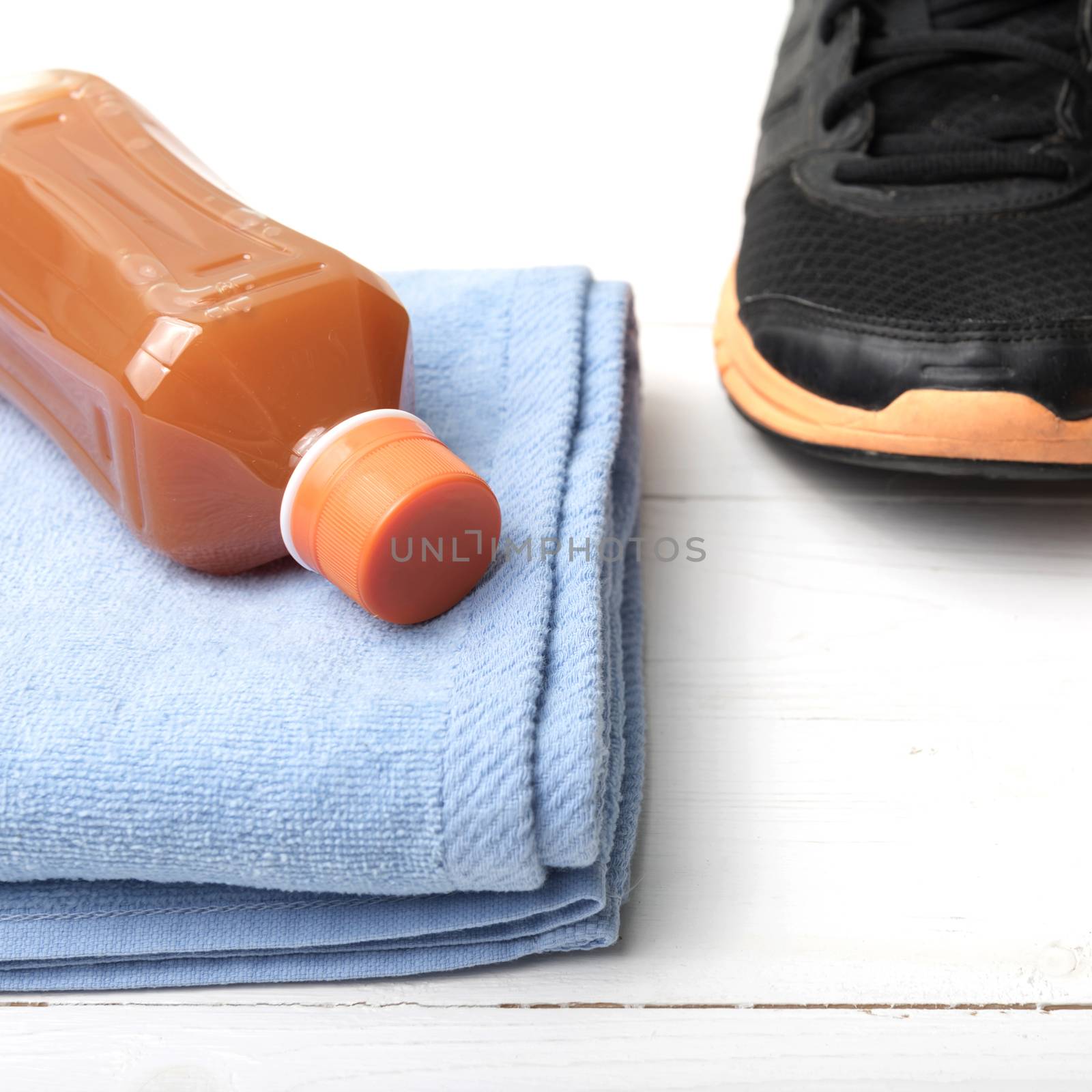 running shoes,towel and orange juice by ammza12