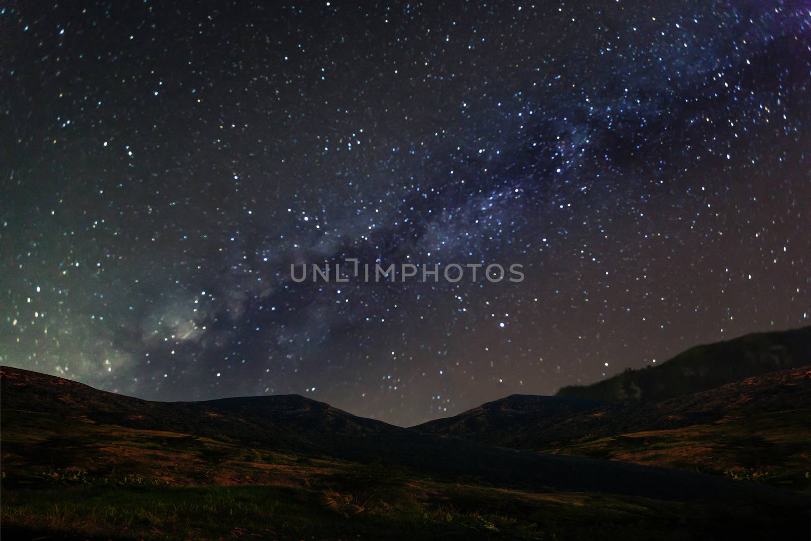 Milky Way Galaxy over mountain at Khao Kho National Park, Phetchabun province