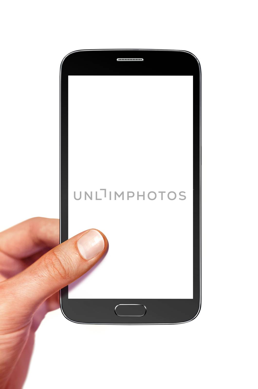 smartphone on white with path by ssuaphoto