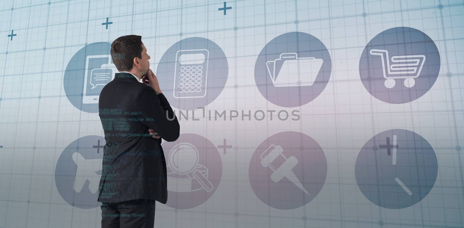 Composite image of handsome businessman looking by Wavebreakmedia