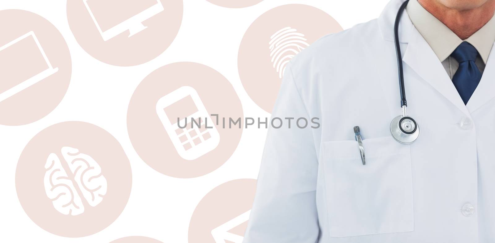 Composite image of doctor wearing lab coat  by Wavebreakmedia