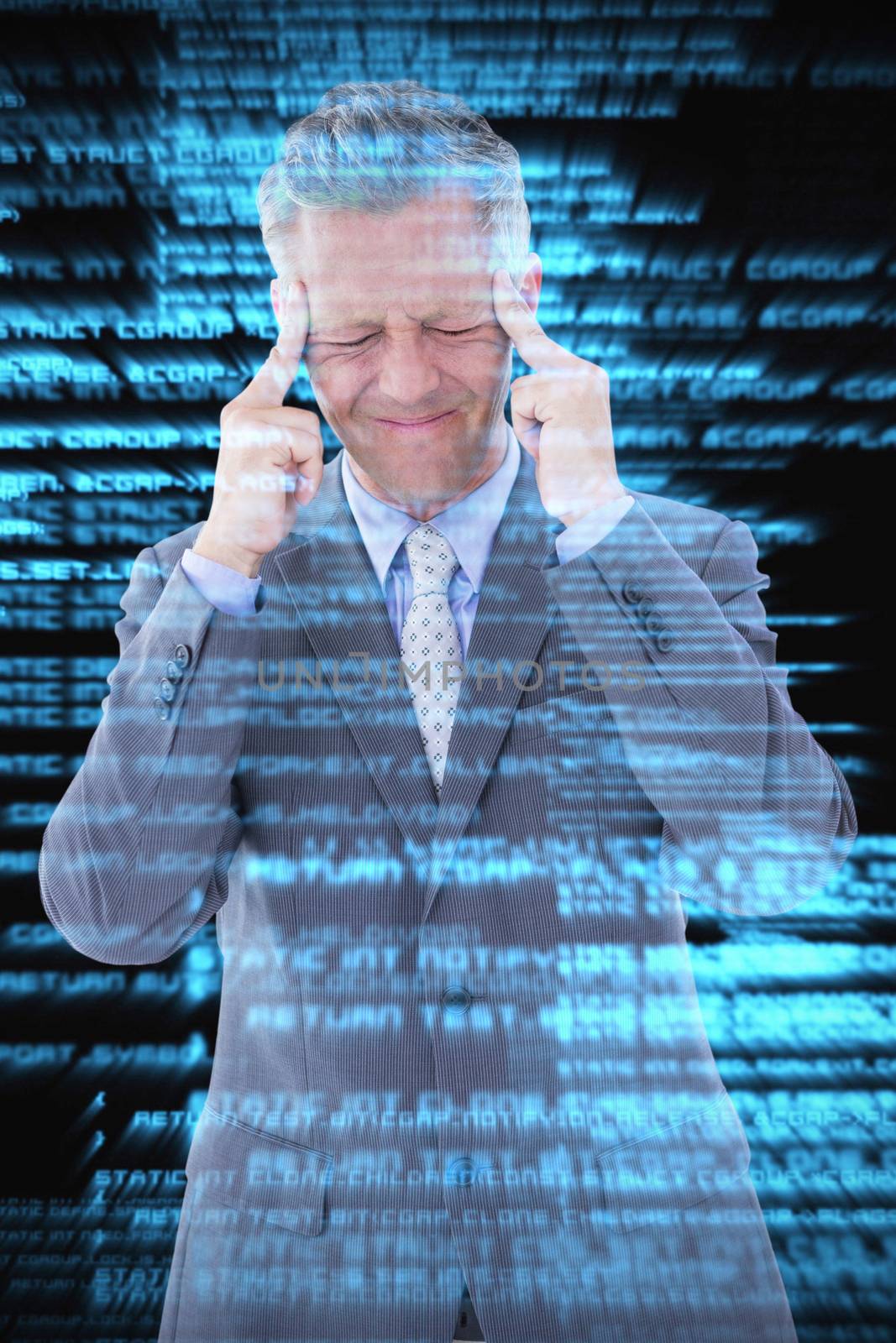 Composite image of businessman with headache by Wavebreakmedia