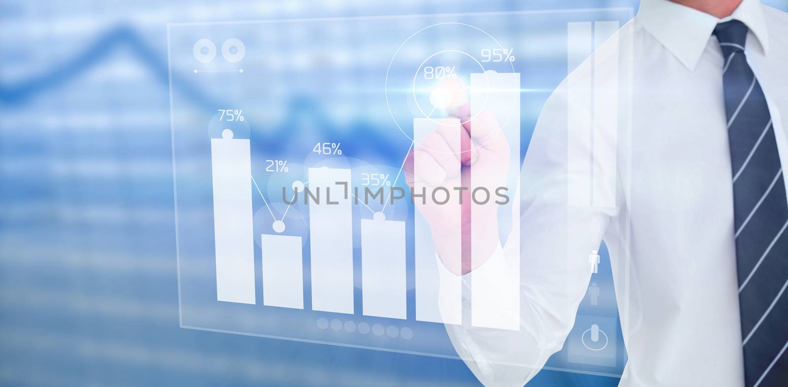 Composite image of businessman pointing with his finger by Wavebreakmedia