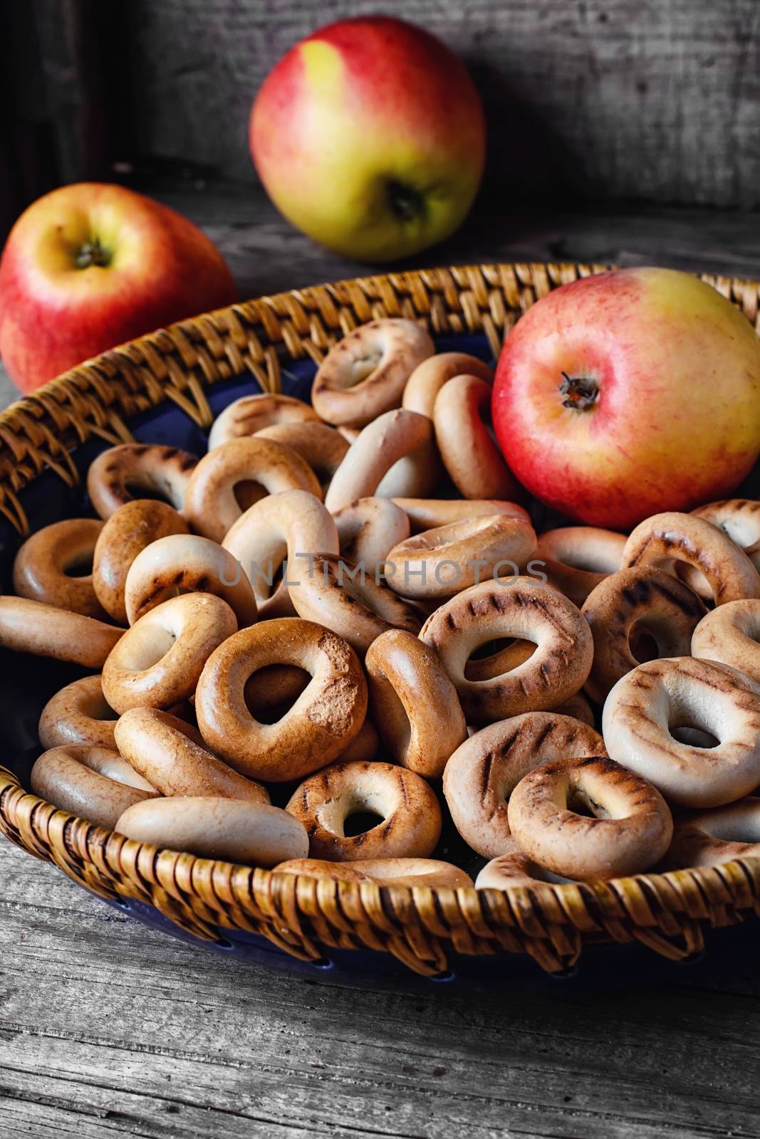 Stylish dish with fragrant dried and ripe apple