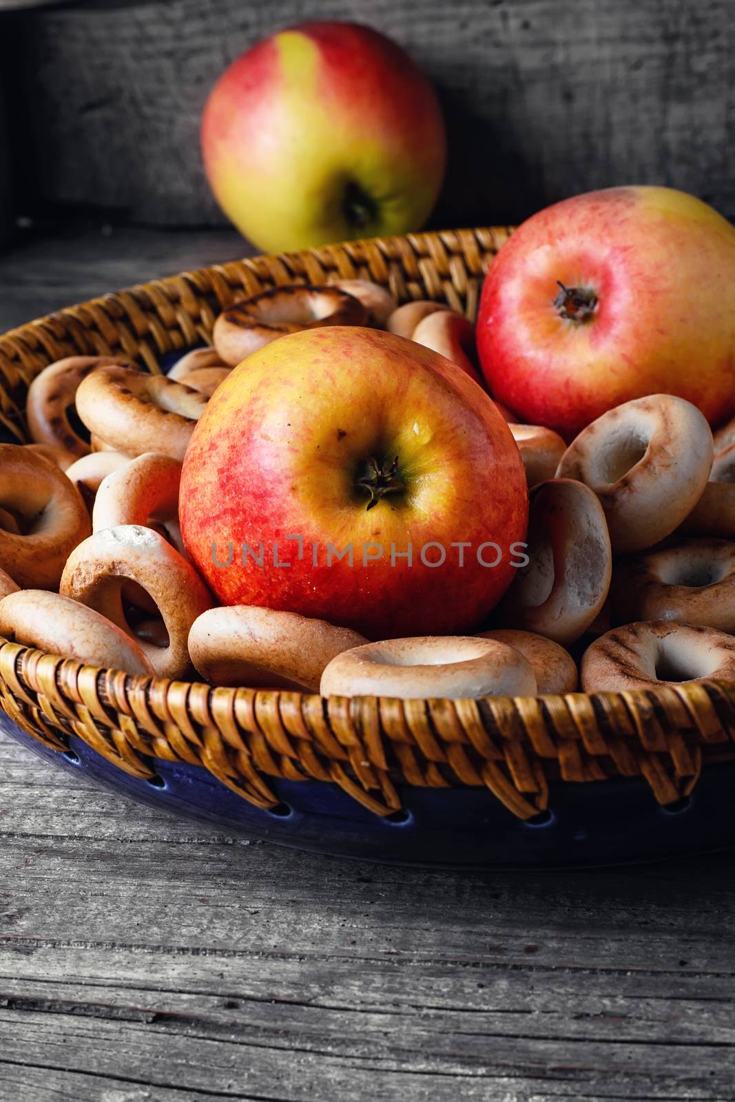 Stylish dish with fragrant dried and ripe apple