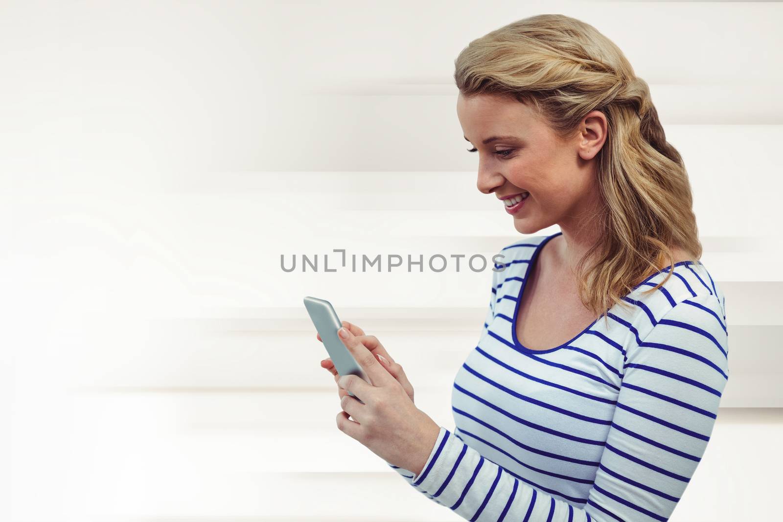 Composite image of pretty girl with phone by Wavebreakmedia