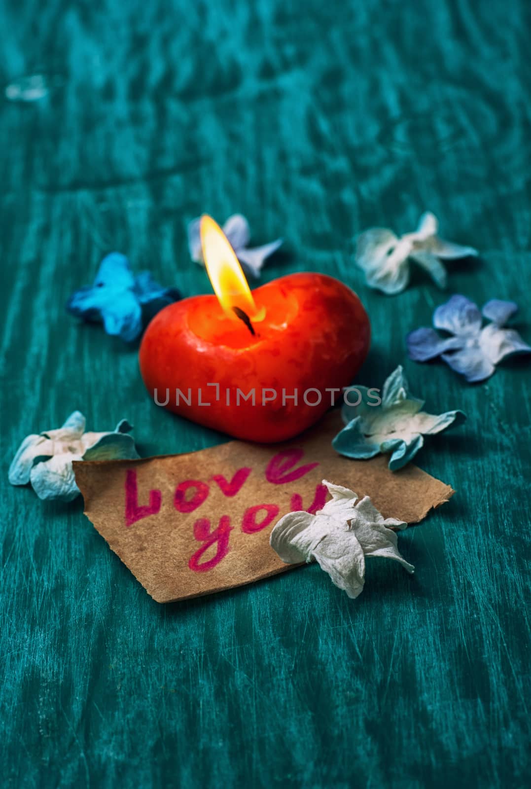 symbolic postcard with the recognition of love for the February holiday 