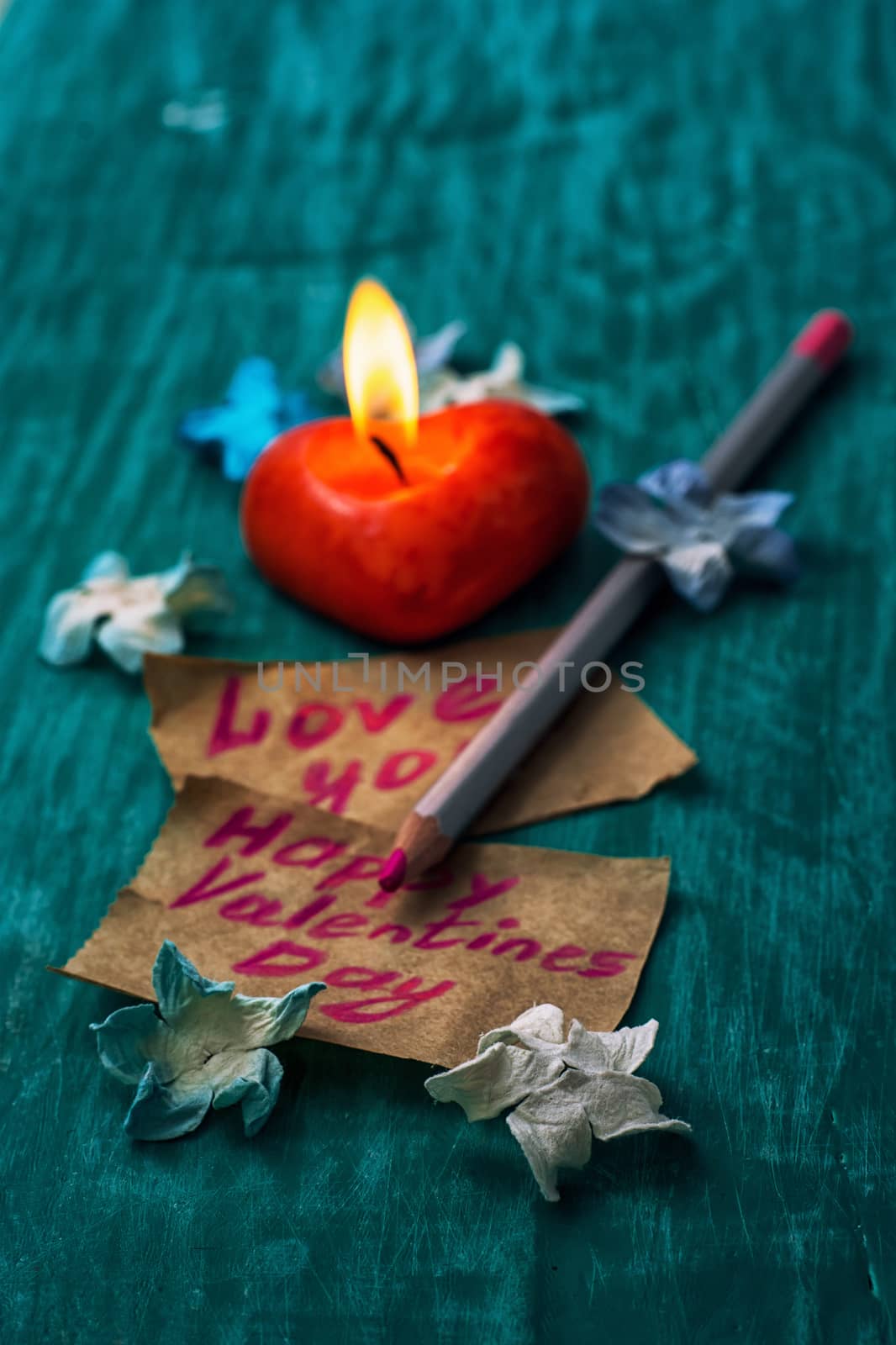 symbolic postcard with the recognition of love for the February holiday 