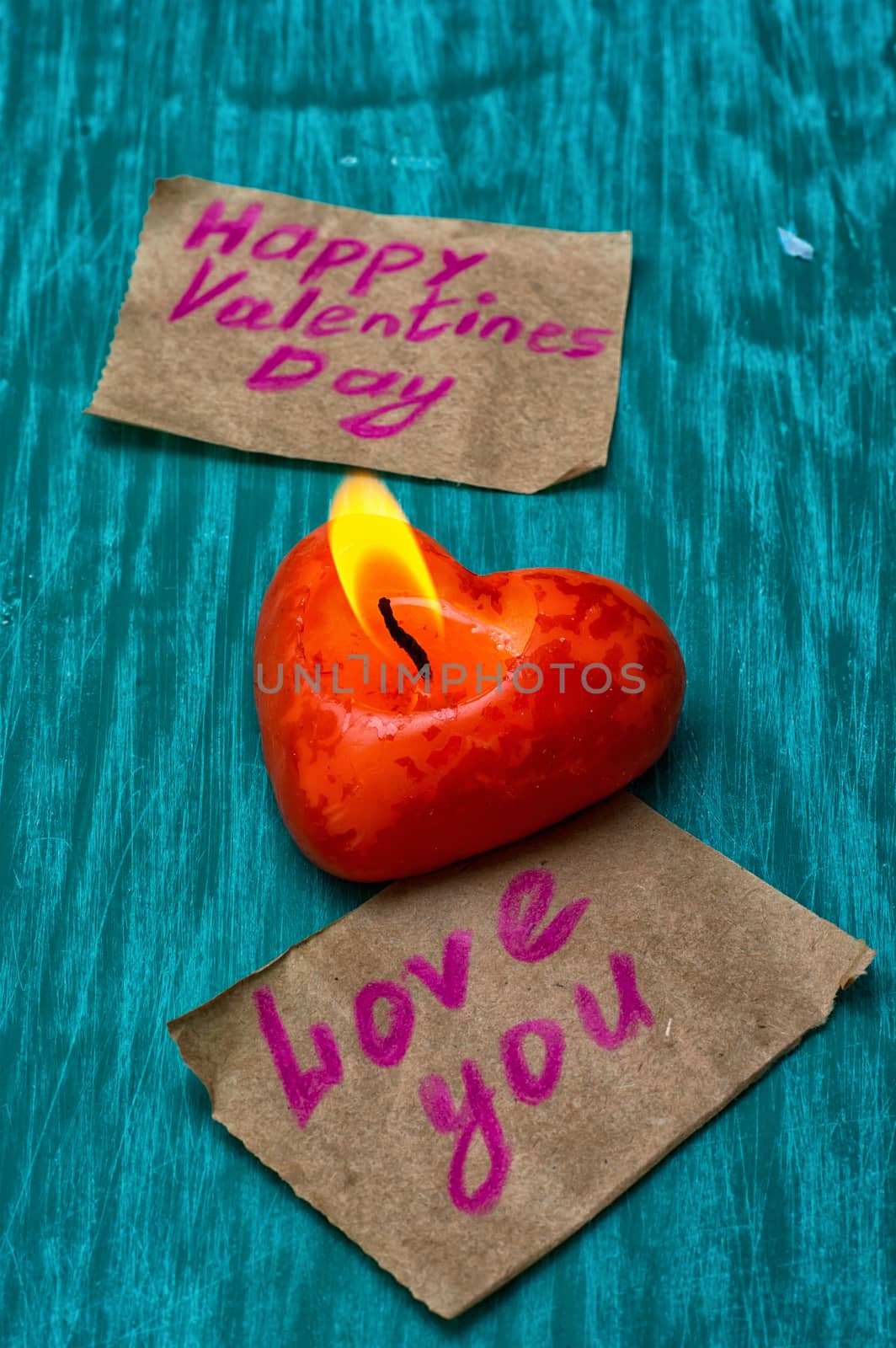 symbolic postcard with the recognition of love for the February holiday 