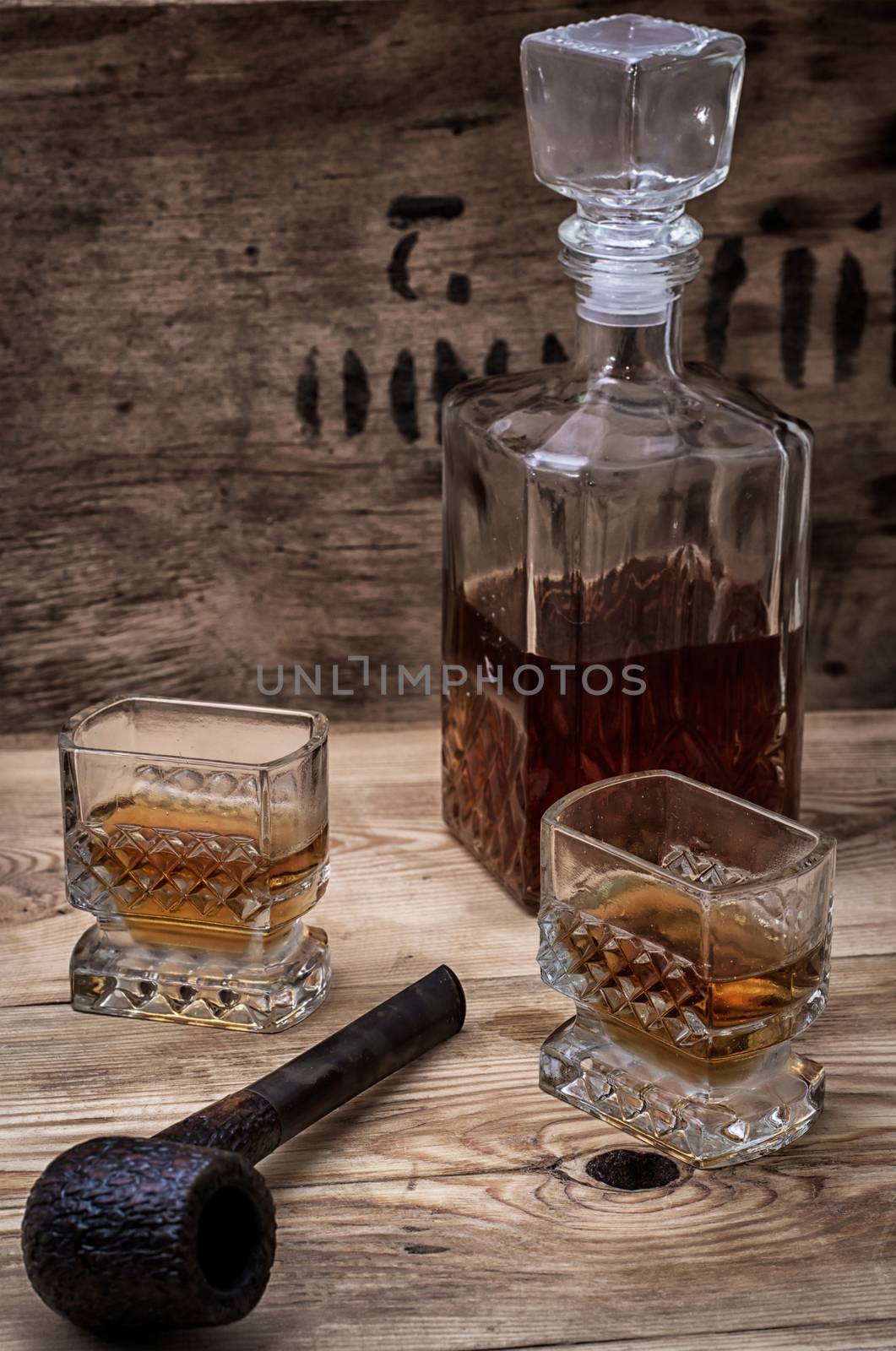 alcoholic drink of whiskey by LMykola