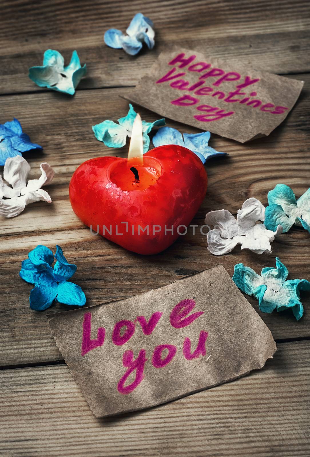 symbolic postcard with the recognition of love for the February holidayentines day