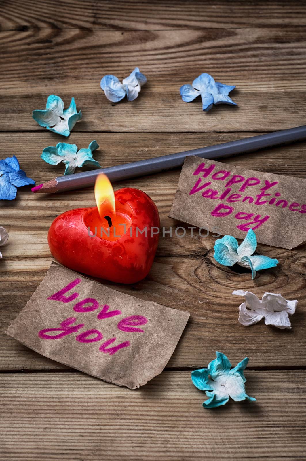 symbolic postcard with the recognition of love for the February holidayentines day