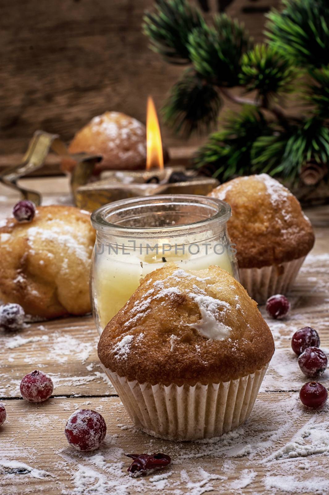 sponge cake and Christmas characters to the new year holiday