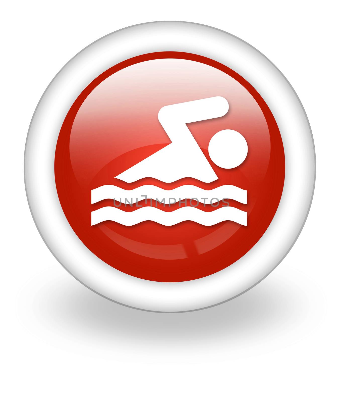 Icon, Button, Pictogram with Swimming symbol