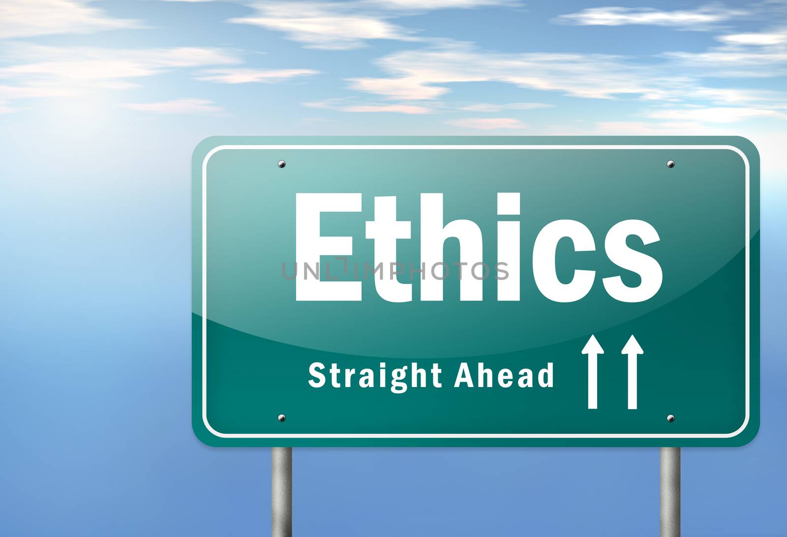 Highway Signpost with Ethics wording