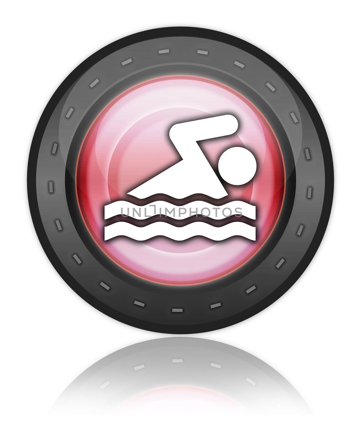 Icon, Button, Pictogram with Swimming symbol