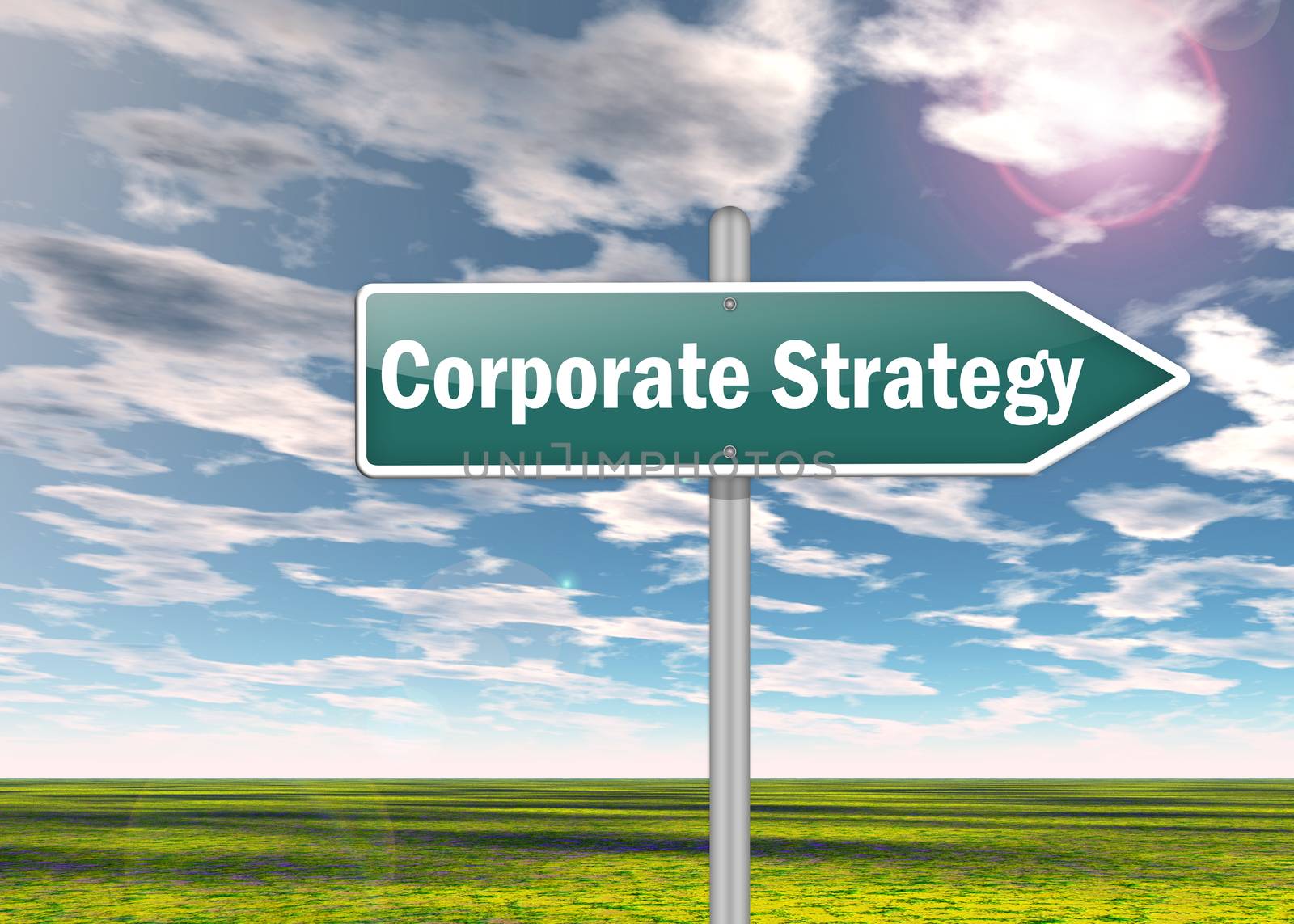 Signpost with Corporate Strategy wording