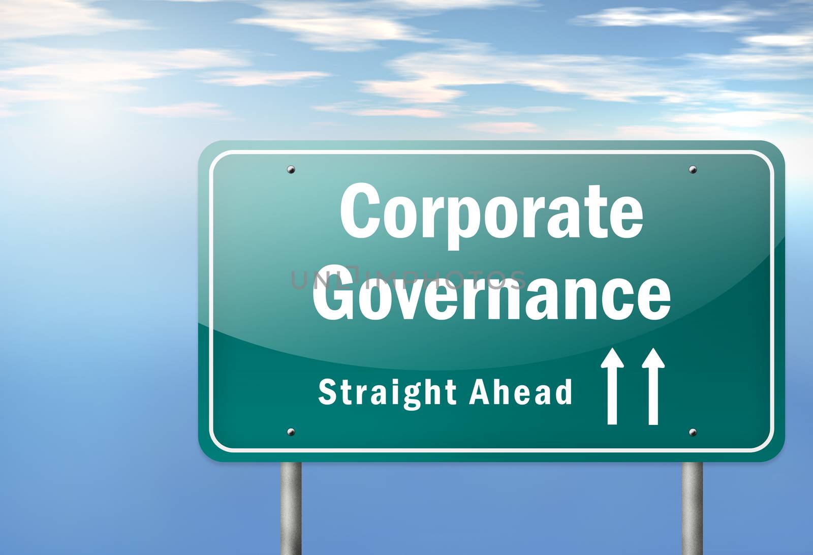 Highway Signpost with Corporate Governance wording