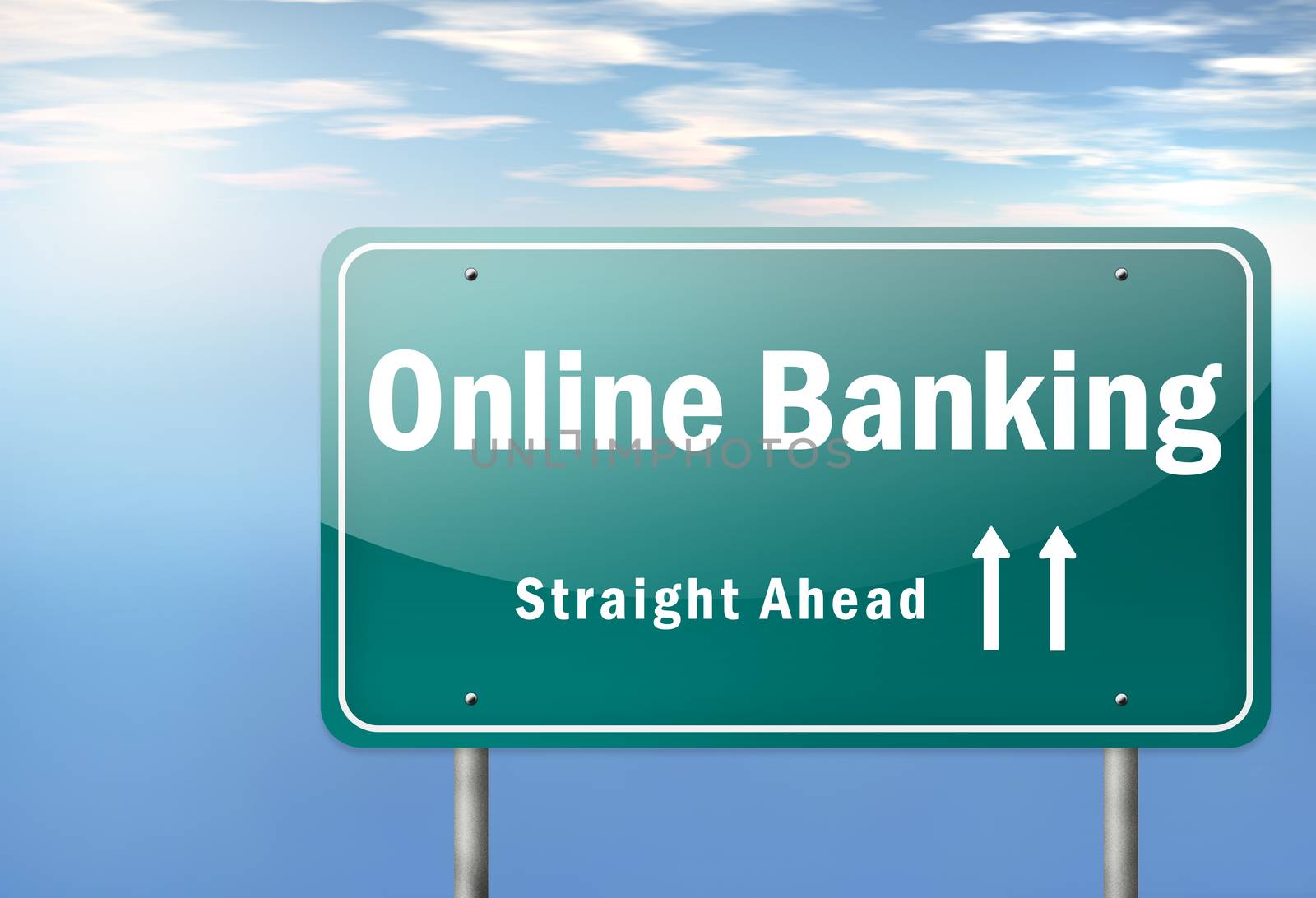 Highway Signpost Online Banking by mindscanner
