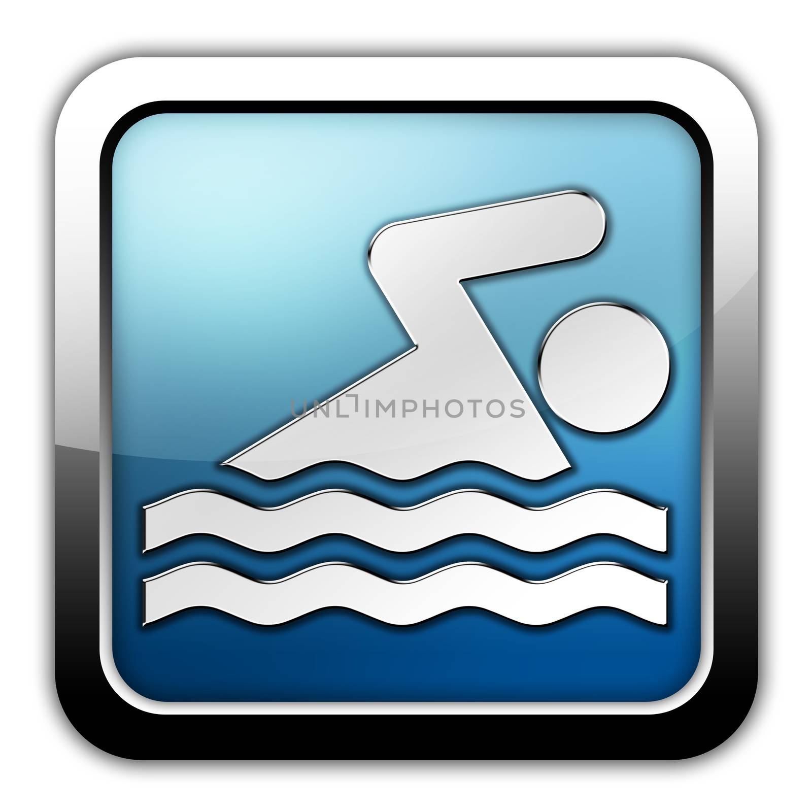 Icon, Button, Pictogram Swimming by mindscanner
