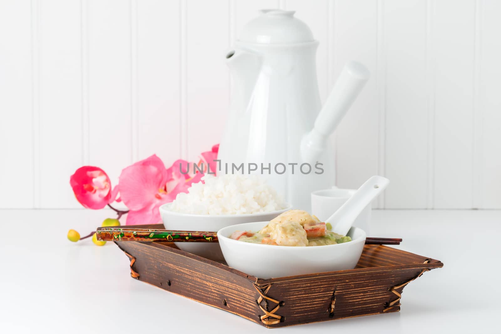 Green Curry and Jasmine Rice by billberryphotography