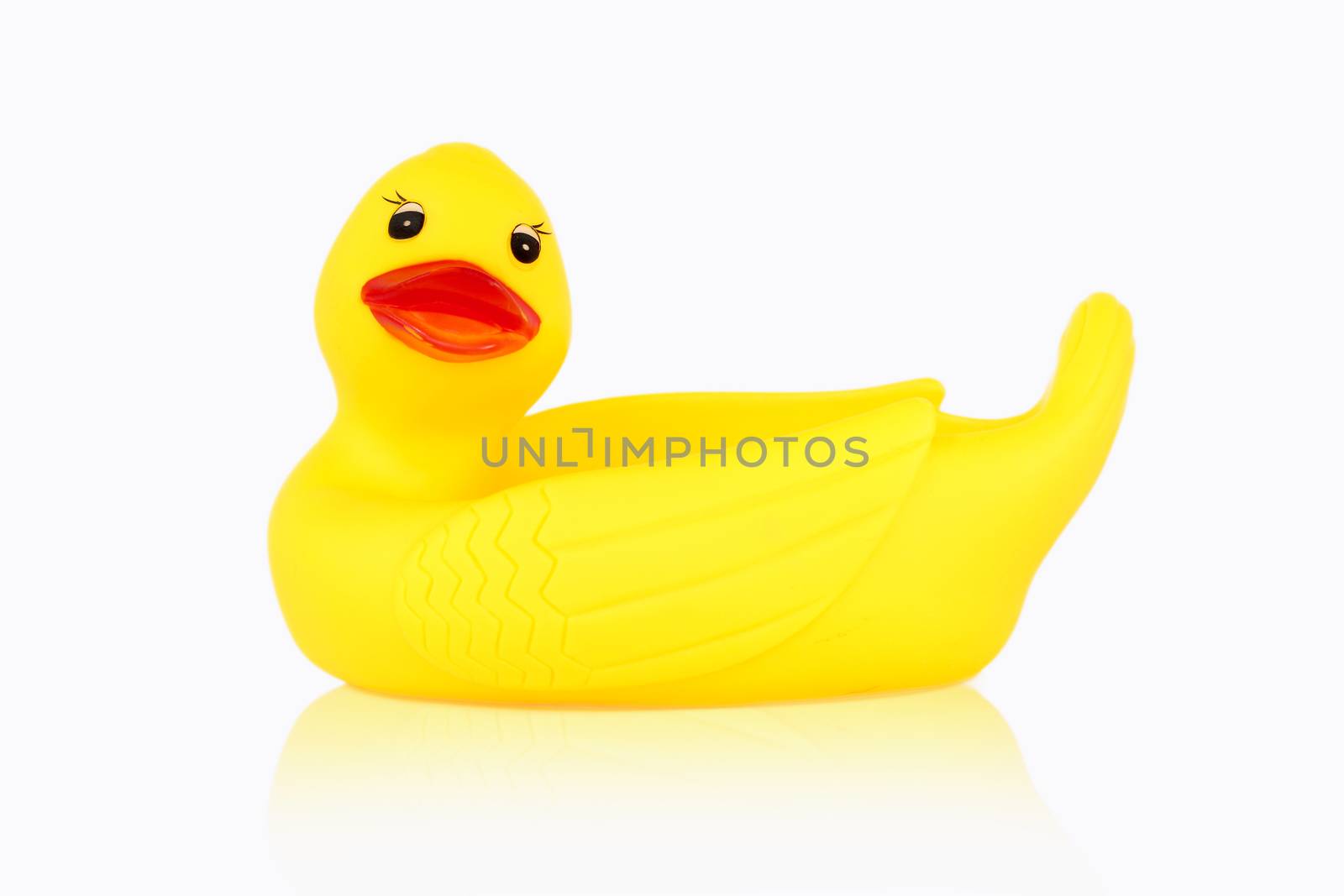 Image of yellow mother duck rubber isolated on white background by yod67