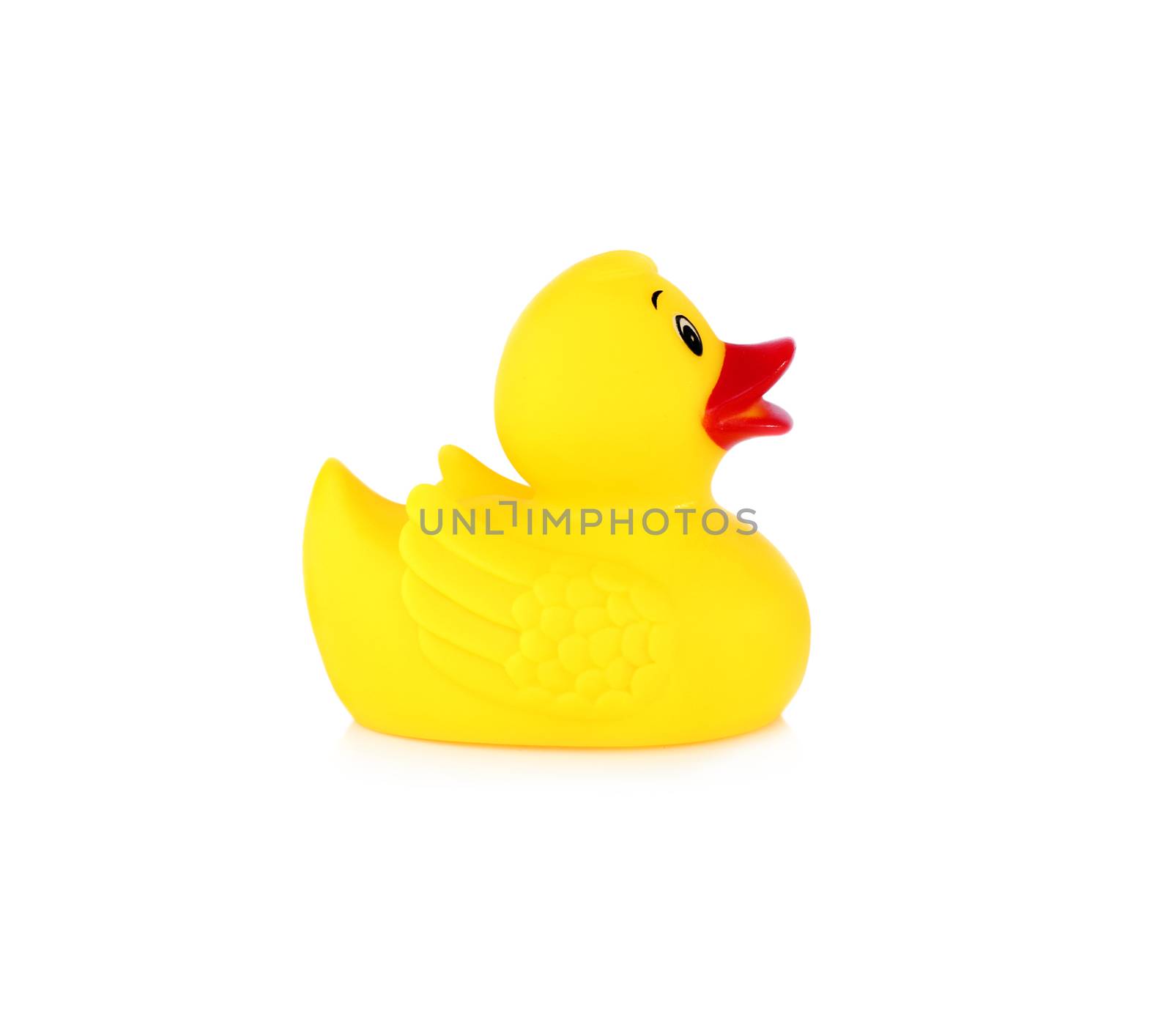 Image of yellow rubber duck isolated over white background by yod67