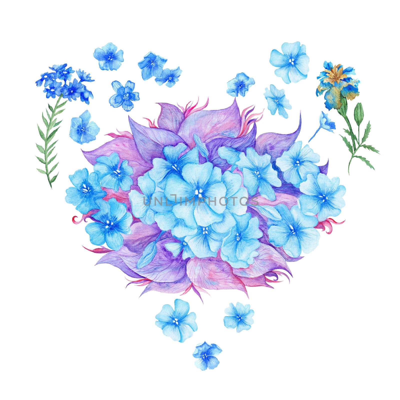 Watercolor Floral Heart by kisika