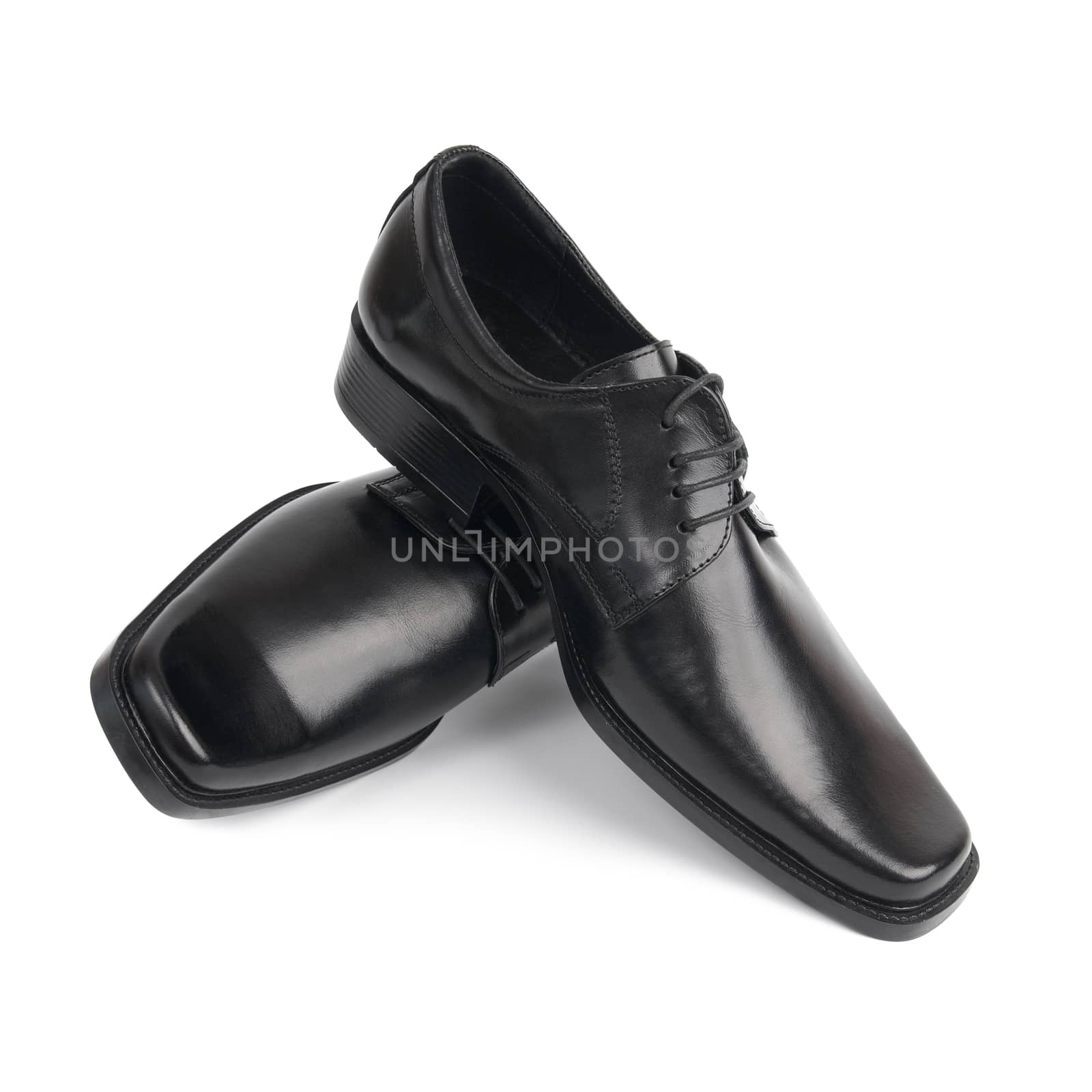 Pair of man's black shoes by vapi
