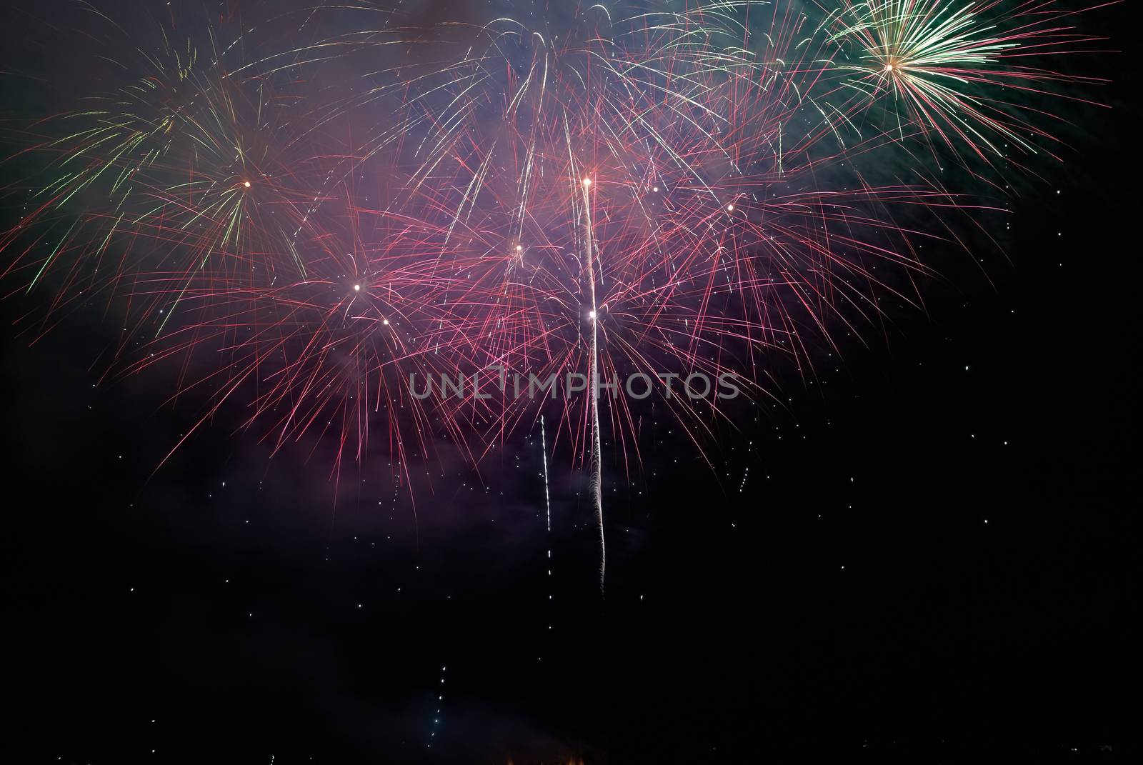 Colorful holiday fireworks by vapi