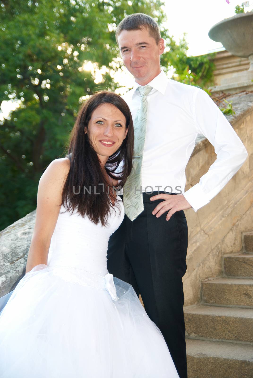Beautiful wedding couple- bride and groom. Just married