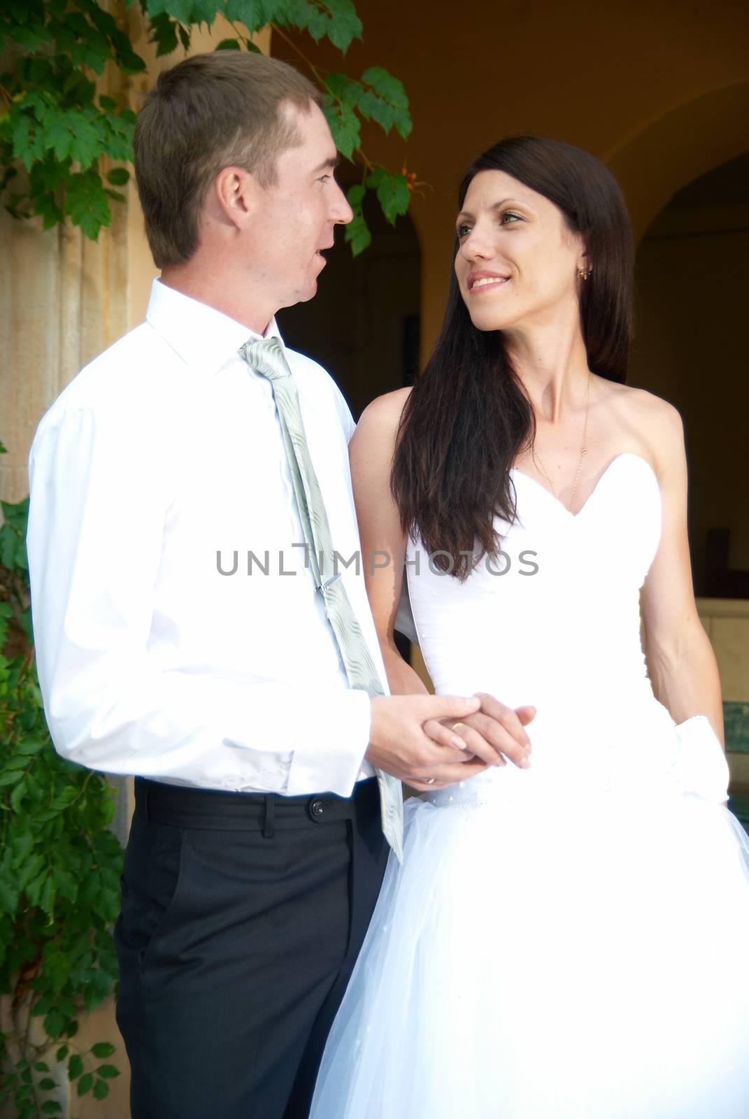 Beautiful wedding couple- bride and groom. Just married