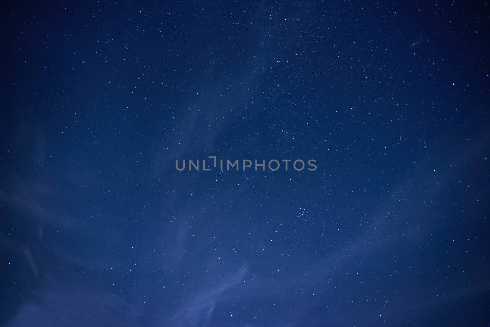 Blue dark night sky with many stars. Space background