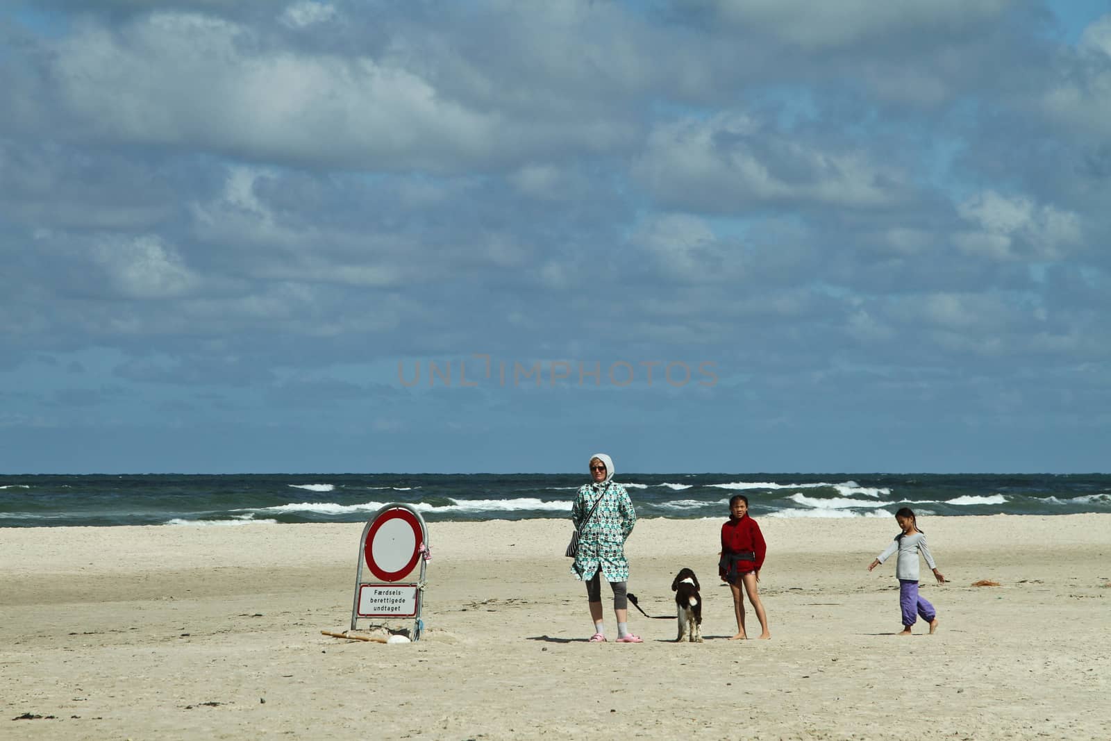 At the beach in the summer in Denmark