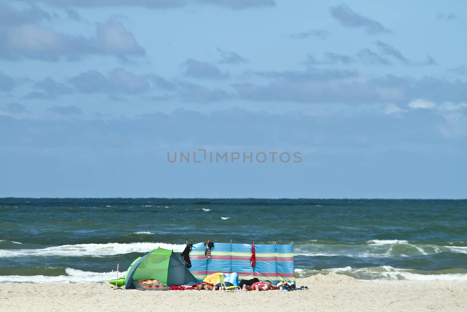 At the beach in the summer in Denmark