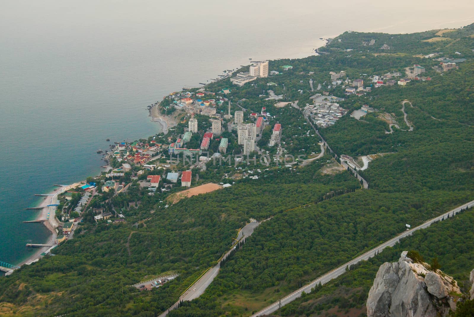 View from above on the town.