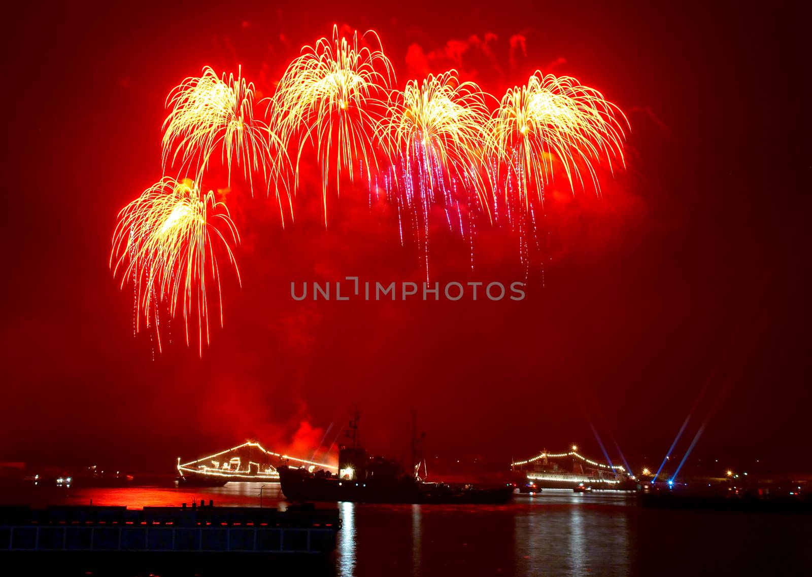 Salute above the bay. Sevastopol.