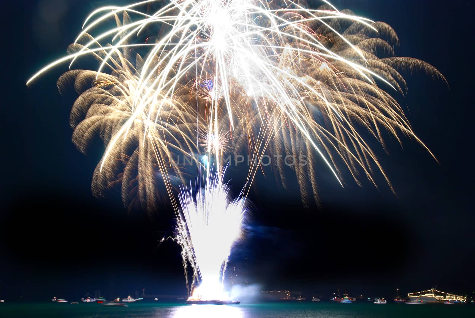 Salute, fireworks above the bay. Sevastopol. by vapi