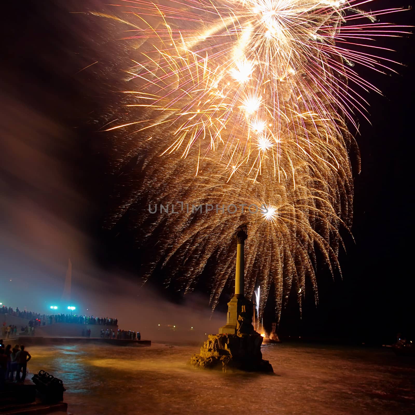 Salute, fireworks above the bay. Sevastopol. by vapi