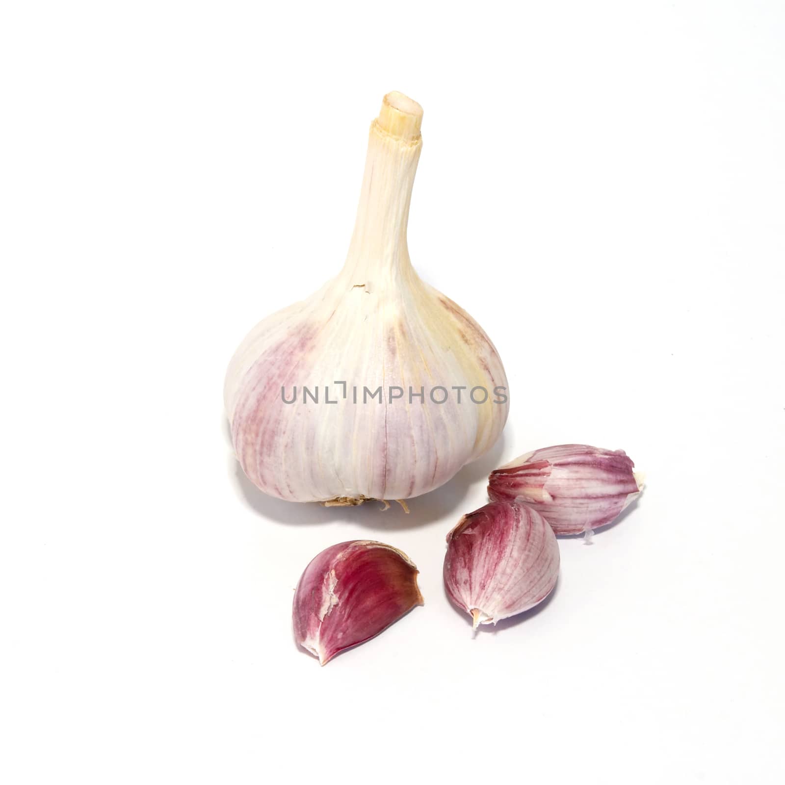 A garlic bulb isolated on white.