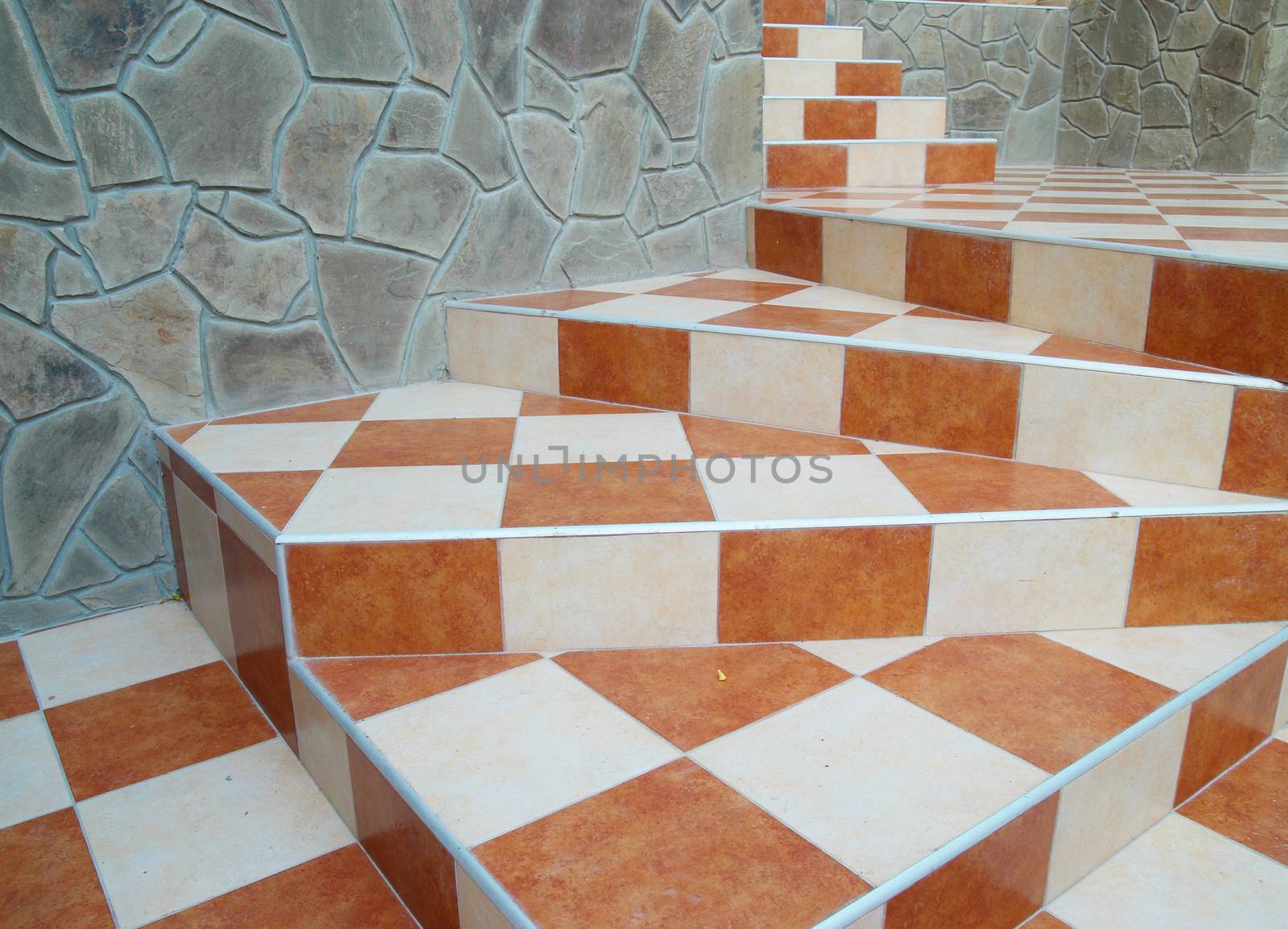 A abstract stairs with ceramic tiles. by vapi